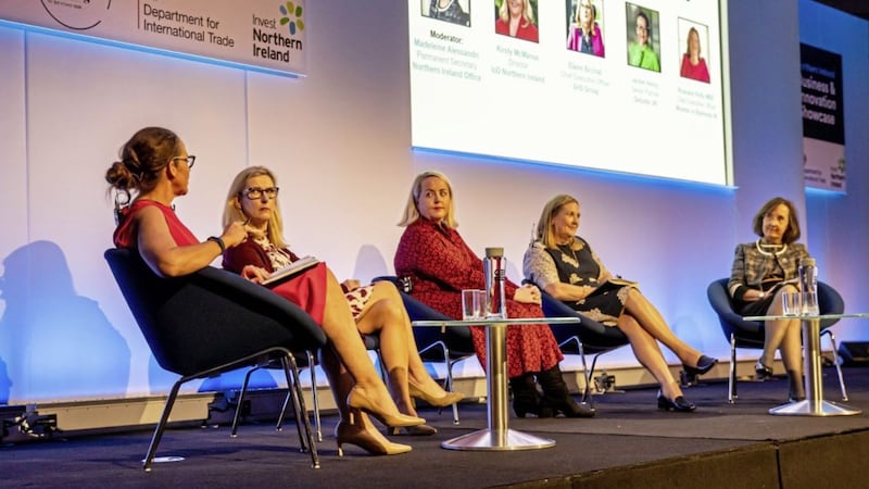 Businesswomen take part in the NI Showcase in London last week in a discussion moderated by Madeleine Alessandri, NIO&rsquo;s first female permanent secretary. Picture: NI Office 