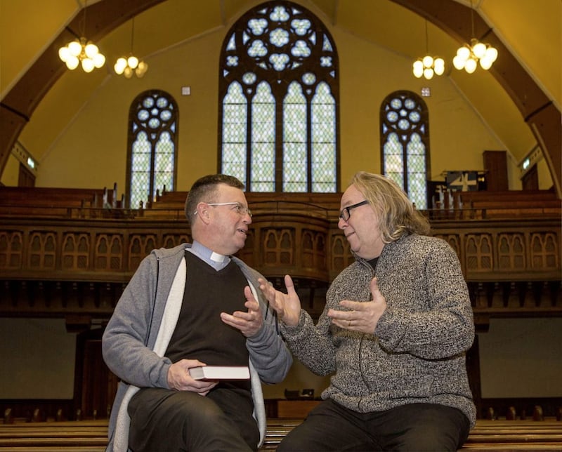 4 Corners Festival founders Fr Martin Magill, pictured left, and Rev Steve Stockman. Picture by Bernie Brown 