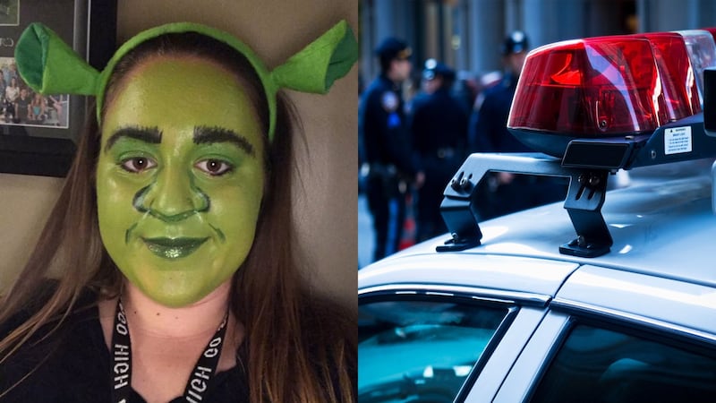 The cop who pulled her over was “startled” by her striking look.
