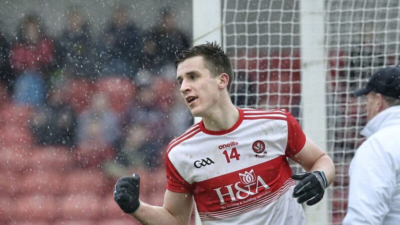 Shane McGuigan scored 0-7 for Derry in their win over Tipperary.<br /> Picture Margaret McLaughlin