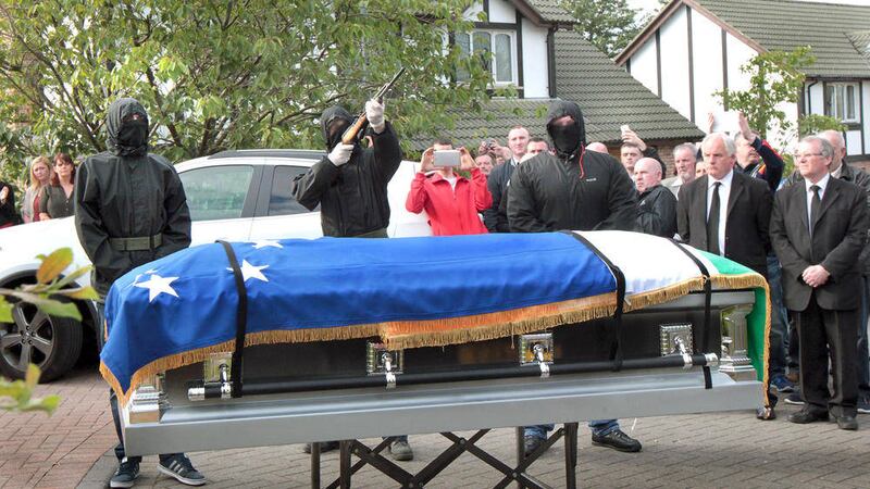 Shots are fired over the remains of Peggy O&#39;Hara in Derry. Picture by Margaret McLaughlin 