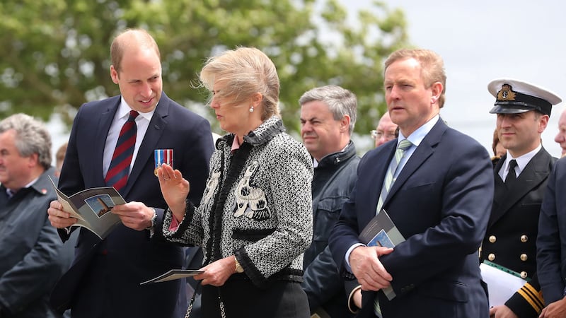 &nbsp;The Duke of Cambridge, Princess Astrid of Belgium and Taoiseach Enda Kenny ahead of a ceremony at the Island of Ireland Peace Park in Messines, Belgium to commemorate Battle of Messines Ridge. &nbsp;Niall Carson/PA Wire