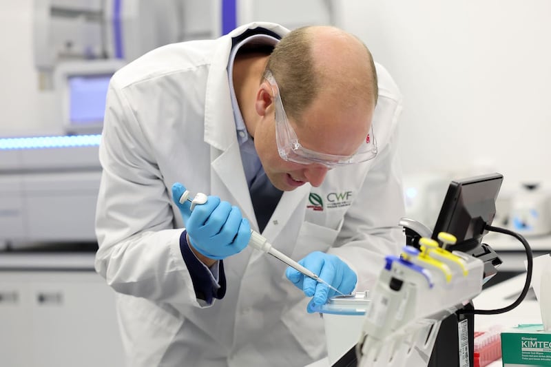 William uses forensic equipment as he performs DNA sequencing tests