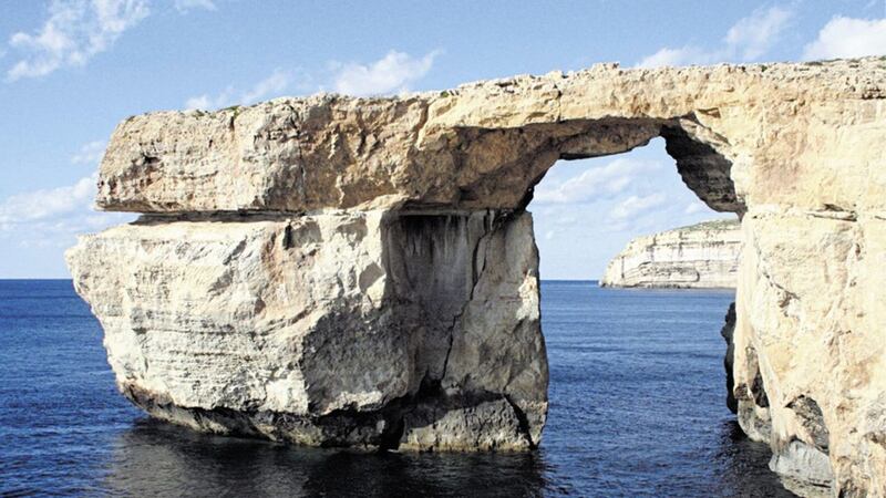The Azure Window in Malta which has collapsed into the sea following natural erosion and heavy storms 