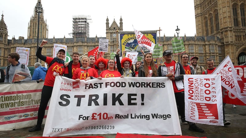 Around 40 workers walked out on Monday to protest against low wages and conditions.