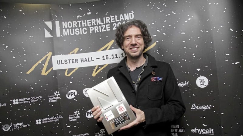Gary Lightbody of Snow Patrol with his NI Music Prize Outstanding Contribution to Music award - the band are this year's Oh Yeah Legend Award winners