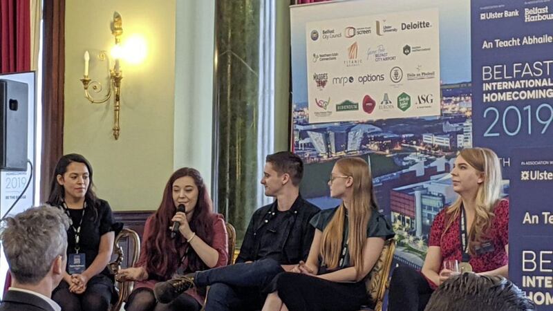 A panel of five inspirational and determined young people spoke openly, confidently and with passion during one of the sessions at the Belfast International Homecoming, the largest gathering of the diaspora in Northern Ireland 