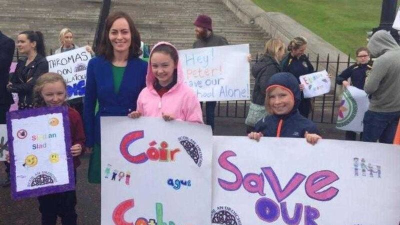 SDLP assembly member Nichola Mallon was among those who joined the protest 
