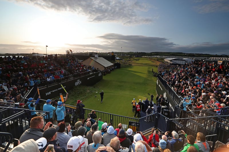 Northern Ireland's Darren Clarke tees off the 1st to start day one of The Open Championship 2019 at Royal Portrush Golf Club on Thursday July 18, 2019. Picture by&nbsp;David Davies/PA Wire. &nbsp;