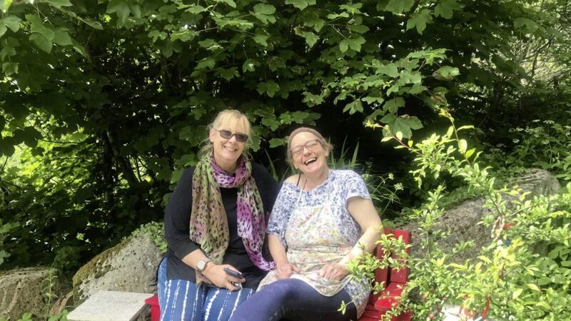 Anne's daughter Susie Harkin, pictured left, and Breezy Kelly share a day of fun and laughter on a day when special memories were made in a special part of Donegal