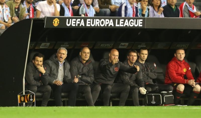 The Manchester United bench
