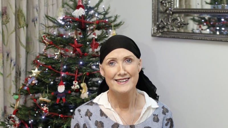 Sonia Kinsella pictured last month preparing to celebrate Christmas. The Co Down woman passed away on Saturday.  Picture Belfast Telegraph 