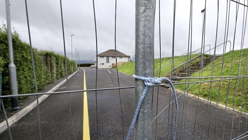 The gates will remain closed at my native club, St Colm&#39;s Drum, until at least next Monday after a covid-19 outbreak in the local area. Picture by Margaret McLaughlin 