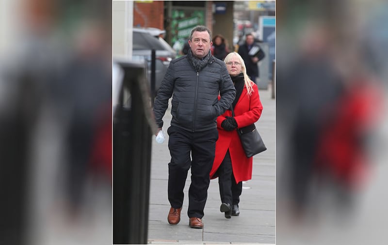 Carl Frampton's parents Craig and Flo arriving at court today. Picture by Hugh Russell
