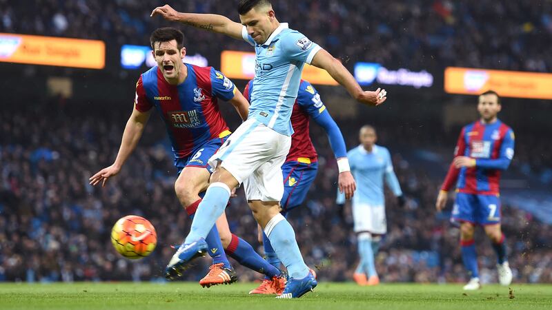 Sergio Aguero inspired Manchester City to a 4-0 win against Crystal Palace at the Etihad