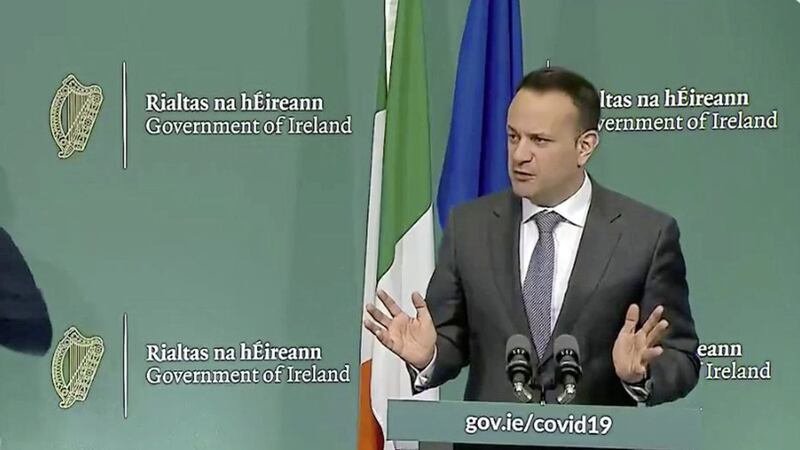 Taoiseach Leo Varadkar speaking in Dublin yesterday. Picture by RT&Eacute; 