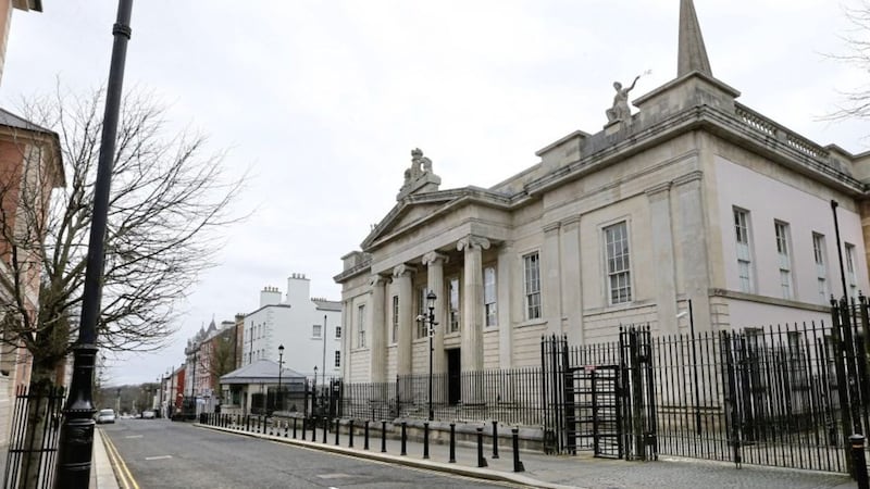 Derry&#39;s Bishop Street Courthouse was deserted yesterday, Thursday morning, after the Bloody Sunday Soldier F case was put back until next month due to the Coronavirus pandemic. PICTURE: Margaret McLaughlin 