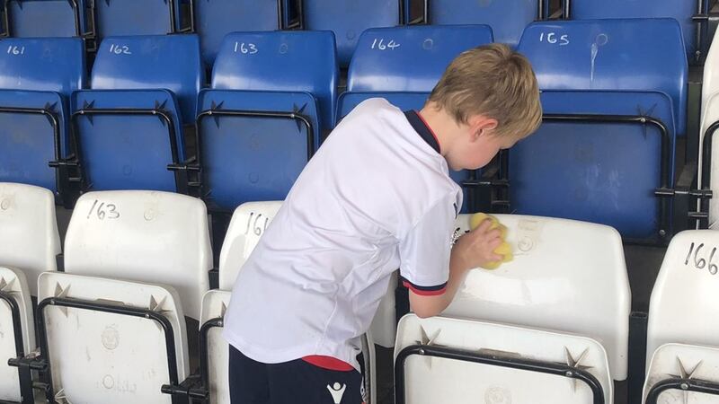 Fans of numerous clubs joined in the efforts to help clean up Gigg Lane ahead of a deadline which could see the historic club go out of business.