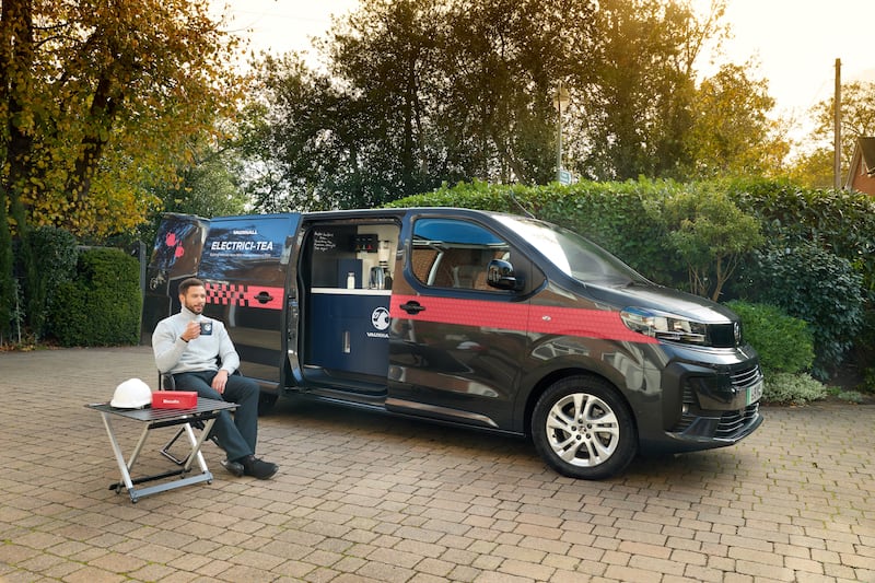 Vauxhall creates one-off tea-making Vivaro Electrici-Tea van
