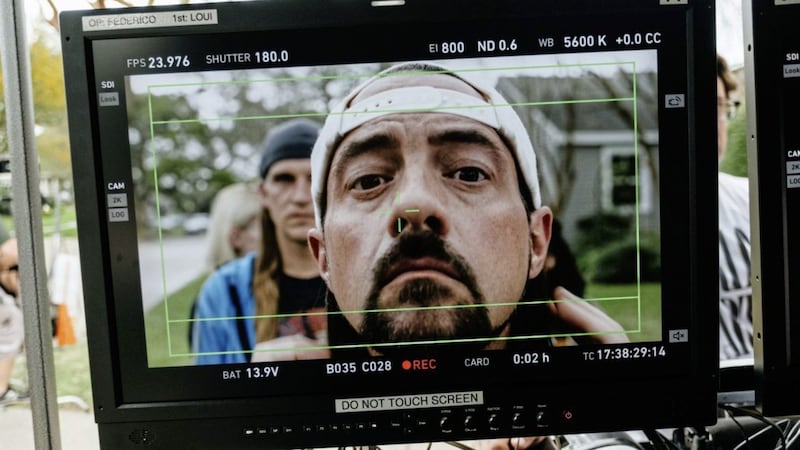 Film-maker Kevin Smith on the set of Jay and Silent Bob Reboot 