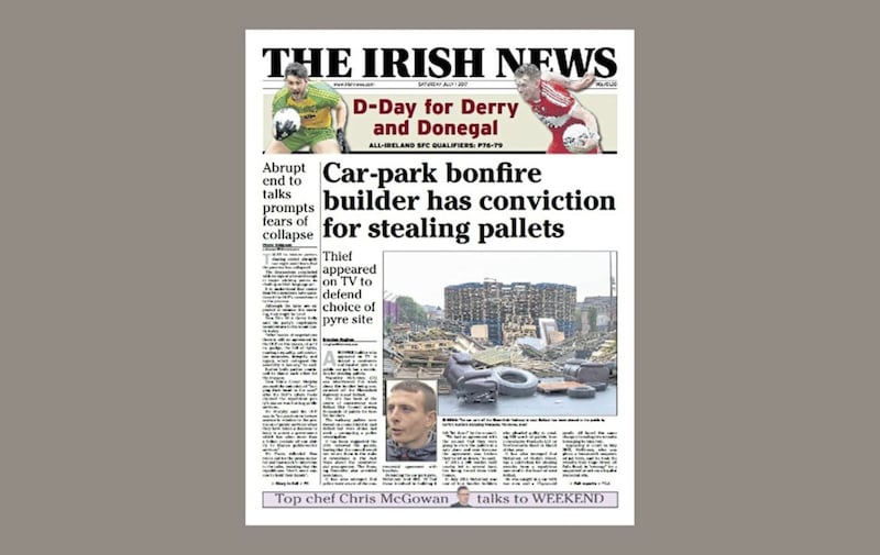 How The Irish News reported on the bonfire builder&#39;s previous convictions 