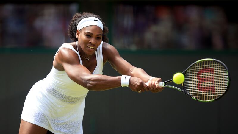 Serena Williams in action against Margarita Gasparyan in the first round of the women's singles during day one of the Wimbledon Championships on Monday<br />Picture: PA