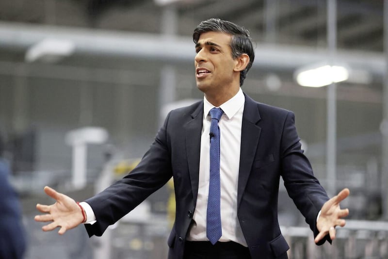 Prime Minister Rishi Sunak speaks to business leaders about the Windsor Framework during a visit to Coca-Cola HBC in Lisburn. Picture by Liam McBurney/PA 