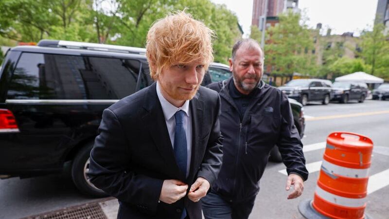 Ed Sheeran arrives at federal court in New York. Picture by Stefan Jeremiah/AP/PA