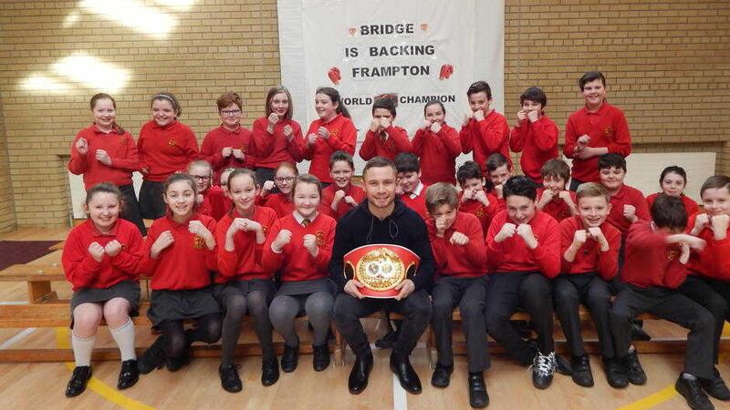 Boxing champion Carl Frampton visited pupils at Bridge Integrated Primary School in Banbridge 