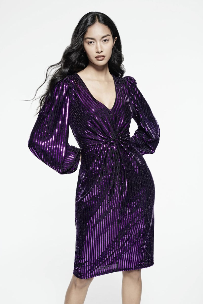 &nbsp;Star by Julien Macdonald Purple Sequin Dress, &pound;79, available from Freemans