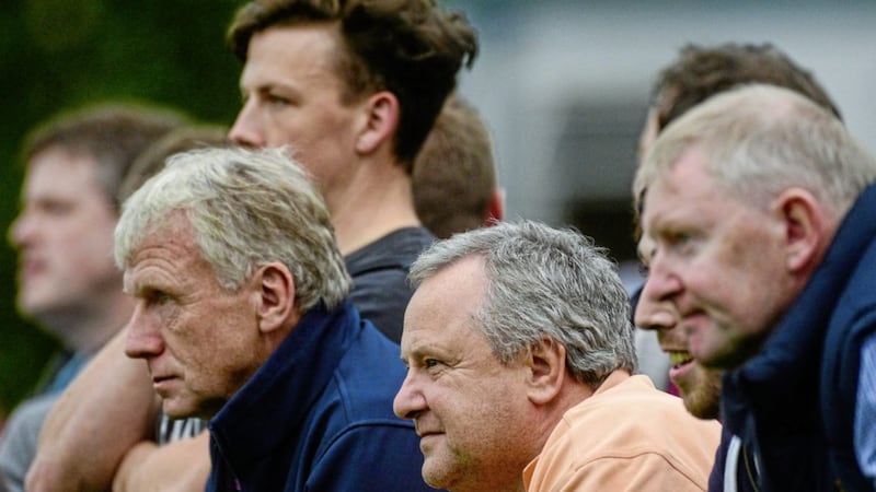 Tommy Lyons (centre) was in charge of Offaly in November 1997 