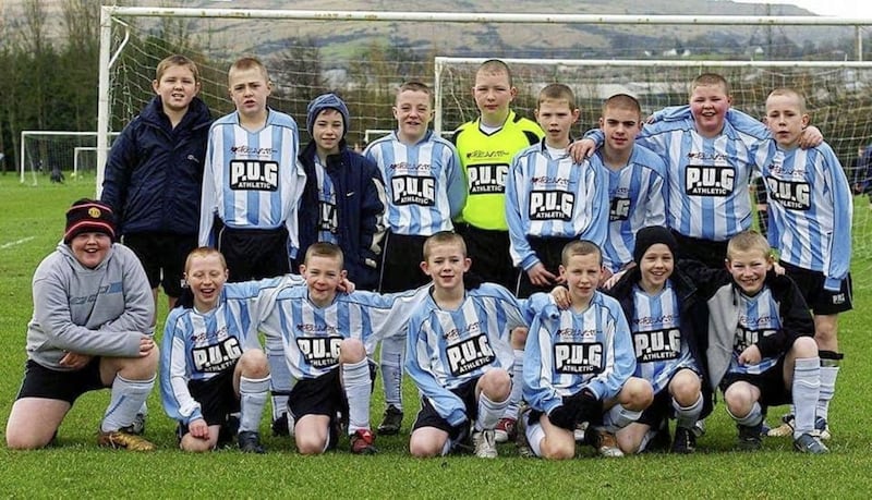 A young Michael Downey (back row, second from left) during his days of leading the line for Immaculata&#39;s underage teams 