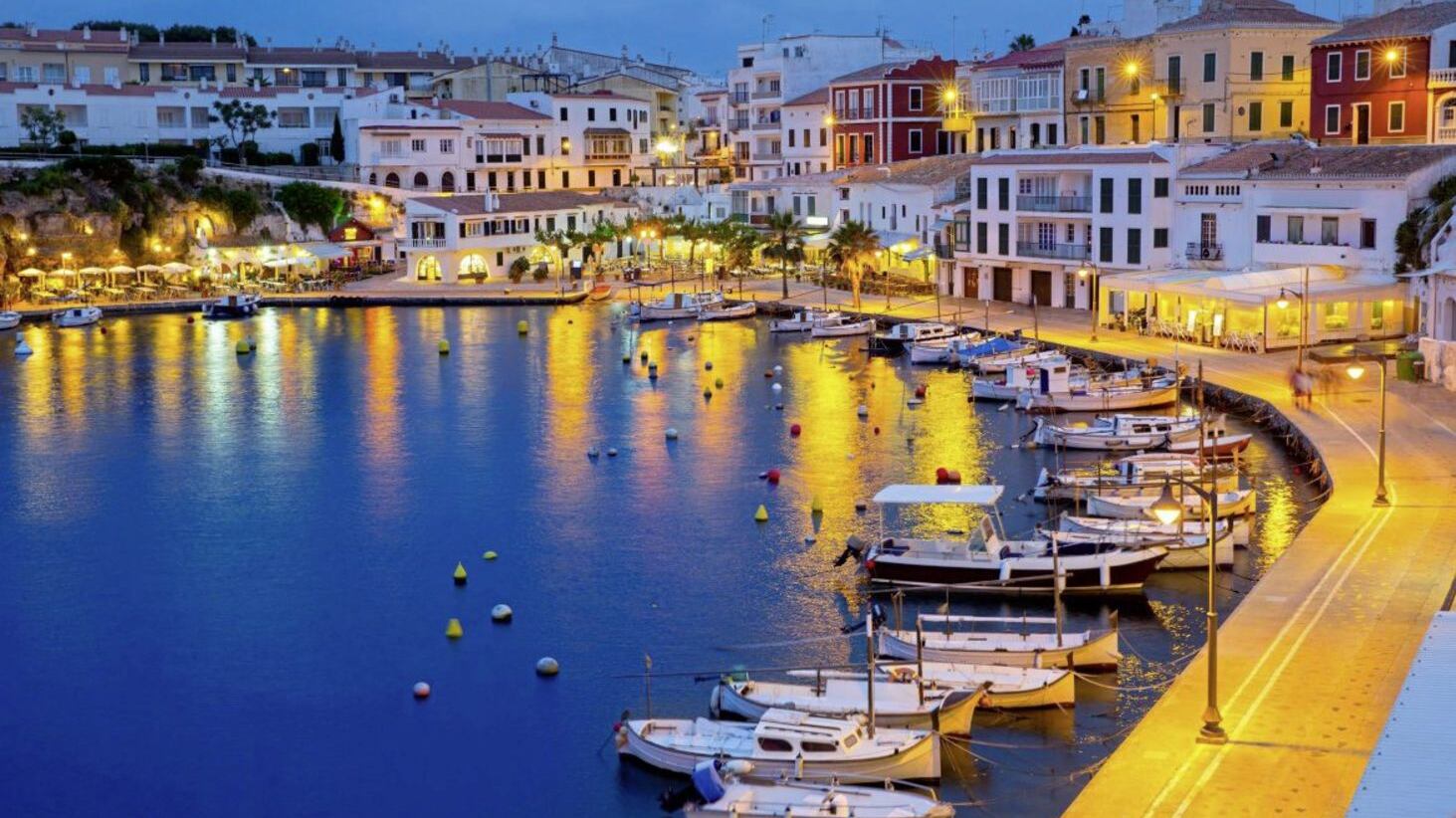 The port of Cales Fonts Port in the town of Es Castell, Menorca