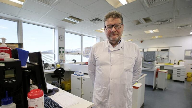 Dr Conall McCaughey, consultant virologist at the RVH regional virus laboratory revels &#39;surge plans&#39; are in place to test for coronavirus  Picture by Hugh Russell. 