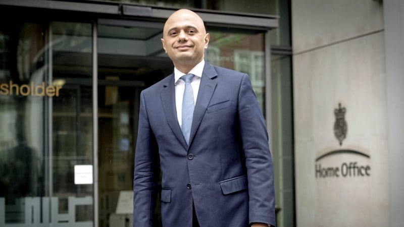Sajid Javid outside the Home Office in Westminster, London, after he was appointed as the new home secretary PICTURE: Stefan Rousseau/PA 