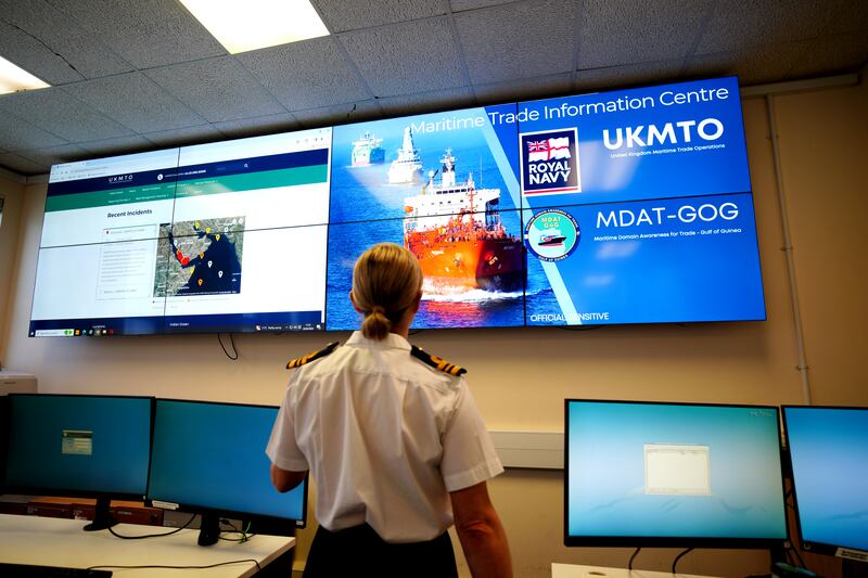 The Royal Navy’s ‘999 control centre’ in Portsmouth helps deal with shipping attacks in the Red Sea