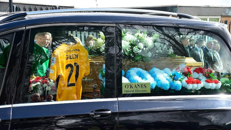 The funeral of soccer player Aodhan Gillen 