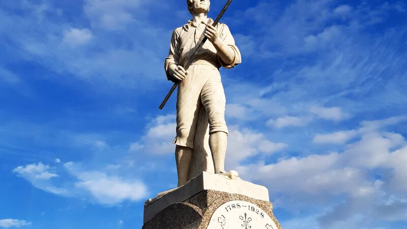 A statue of a pikeman in Ballinamuck, Co Longford.