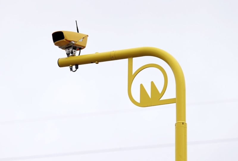 New speed cameras on the Saintfield Road. Picture by Mal McCann