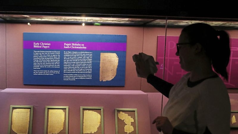 First Corinthians 14:34 - 15:5 of Pauline Epistles on display at the Chester Beatty library in Dublin. Picture by Brian Lawless, Press Association 