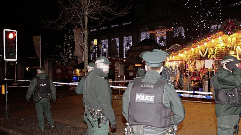 Belfast's Christmas market closed last night after a man was found injured at its front gates. Picture by Matt Bohill