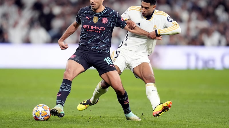 Rodri, left, admits he needs a break in Manchester City’s push for another treble