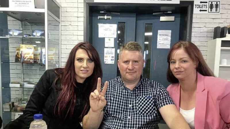Belfast councillor Jolene Bunting (right) with Paul Golding, the leader of Britain First, and Jayda Fransen, its&#39; deputy leader. Picture from Twitter 