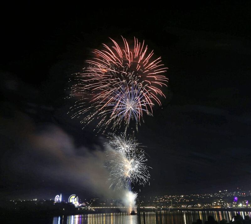 Thousands of people lined the banks of the River Foyle in Derry city on Halloween night to watch the spectacular fireworks display. Picture by Margaret McLaughlin 