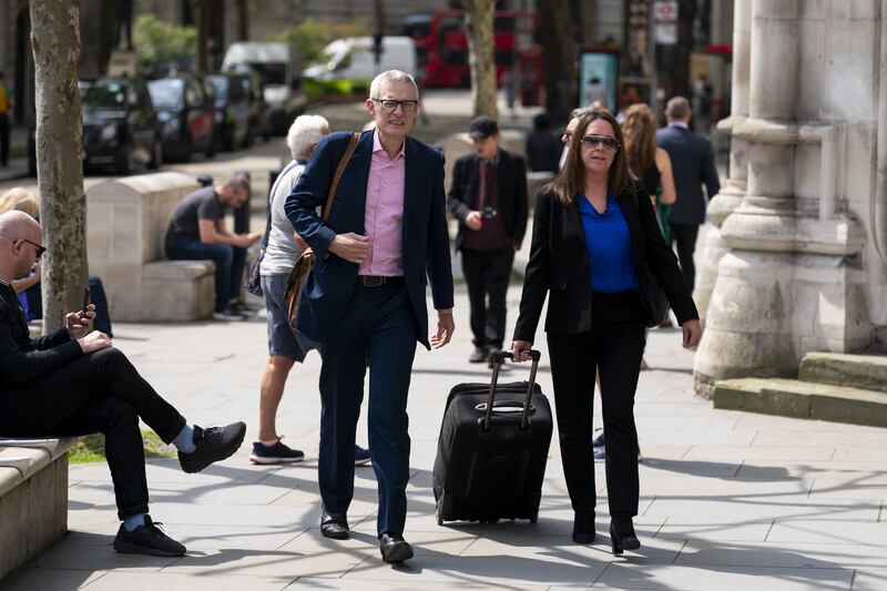 Jeremy Vine arrives at the Royal Courts of Justice in London