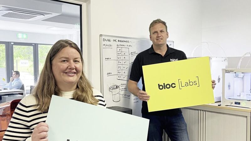 Dr Rachel Gawley, who has joined Bloc Labs as chief technologist and site lead, with the company&#39;s managing director Cormac Diamond 