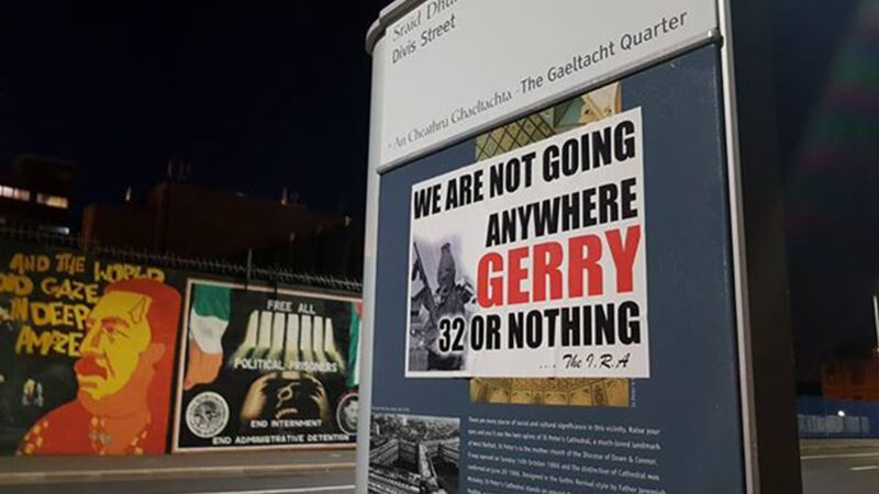 The posters have appeared on the Falls Road and Ardoyne&nbsp;