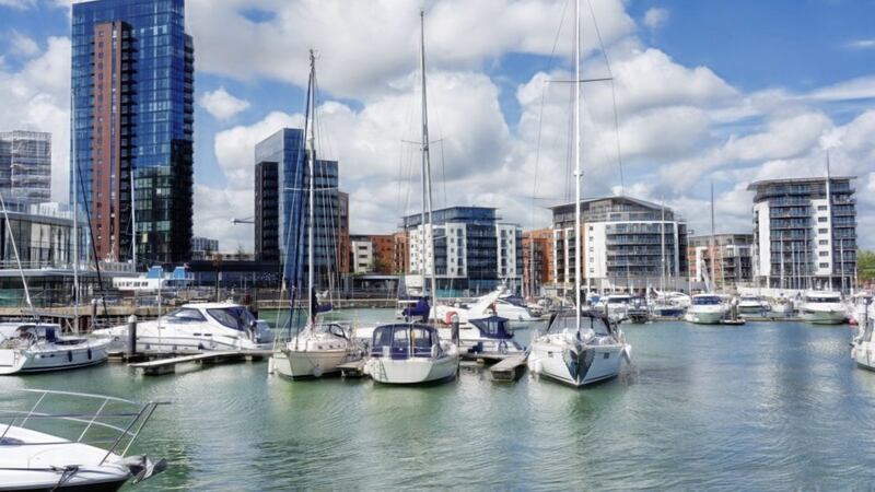 Ocean Village marina in Southampton, to where Eastern Airways is opening a link from George Best Belfast City Airport 