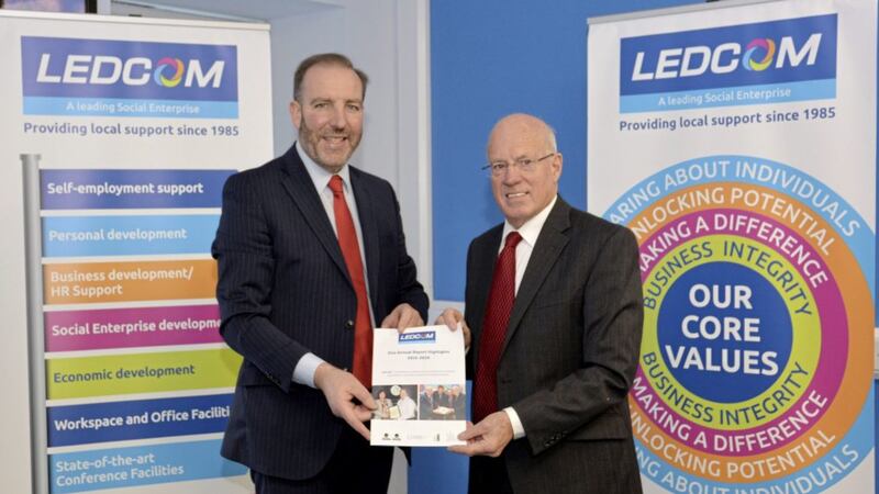 Ledcom chairman Henry Fletcher (right) and chief executive Ken Nelson are calling on central and local government and the private sector to join together to create a business corridor along the upgraded A8 dual carriageway 