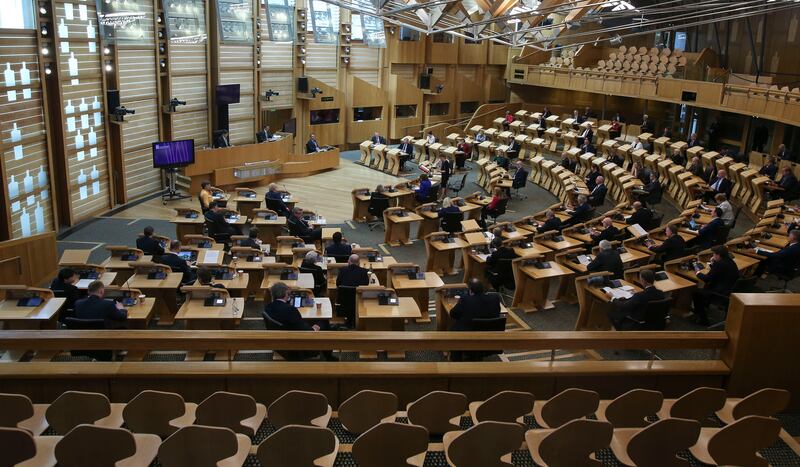 Social distancing measures were put in place in Holyrood during the pandemic